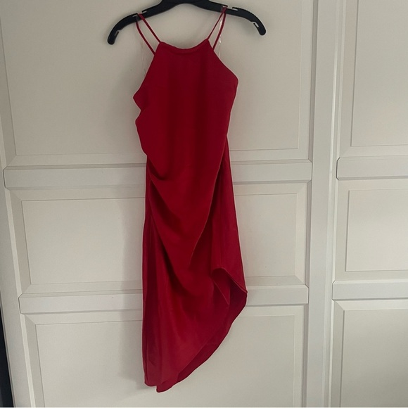 New! Nookie Red Gypsy Mini Halter Asymmetrical Mini Dress 37678 - Picture 2 of 11